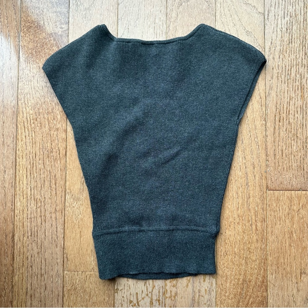 Aritzia Wilfred Knit Cut out Top Charcoal Grey - Picture 3 of 6
